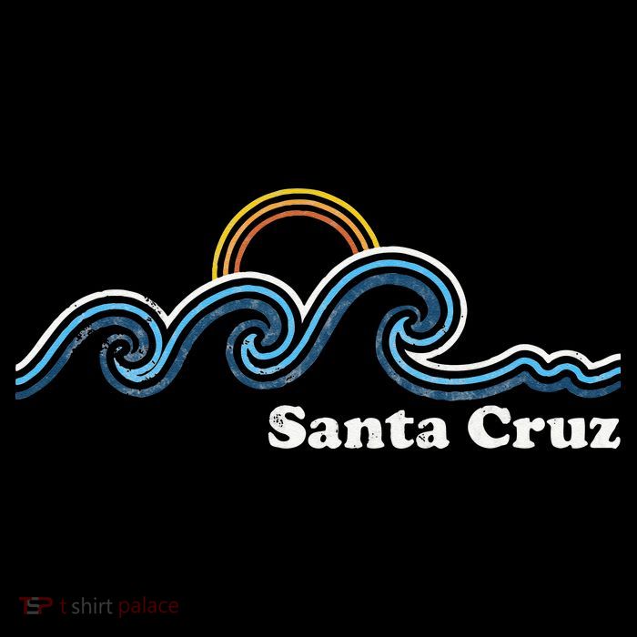 Santa Cruz California CA Sufing Waves Sunset Beach Vintage Tall T-Shirt