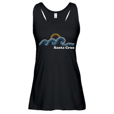Santa Cruz California CA Sufing Waves Sunset Beach Vintage Ladies Essential Flowy Tank