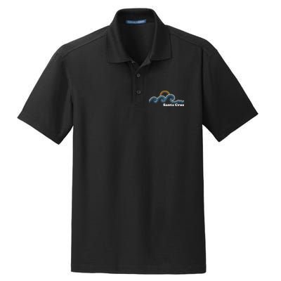 Santa Cruz California CA Sufing Waves Sunset Beach Vintage Dry Zone Grid Polo