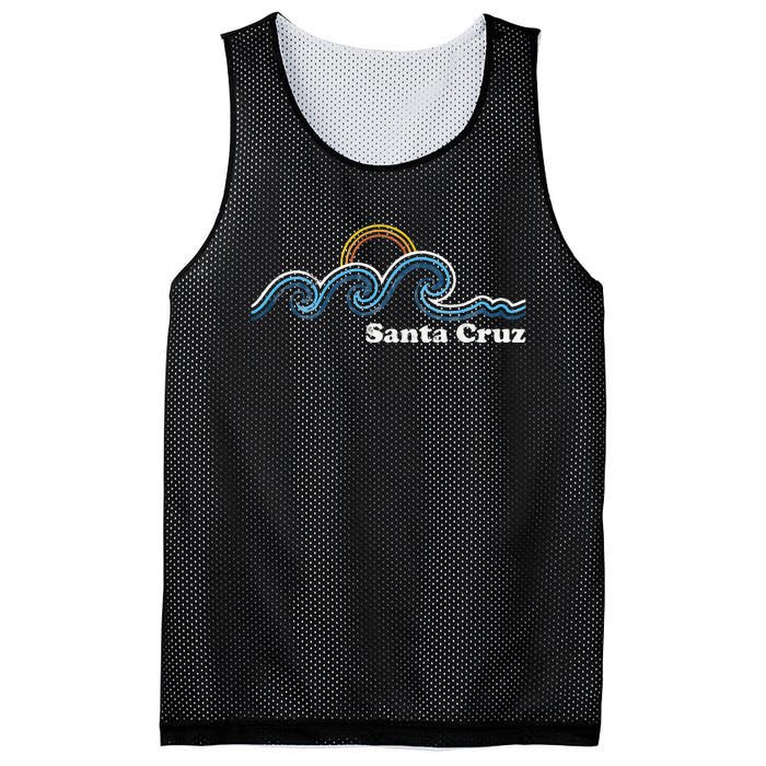 Santa Cruz California CA Sufing Waves Sunset Beach Vintage Mesh Reversible Basketball Jersey Tank