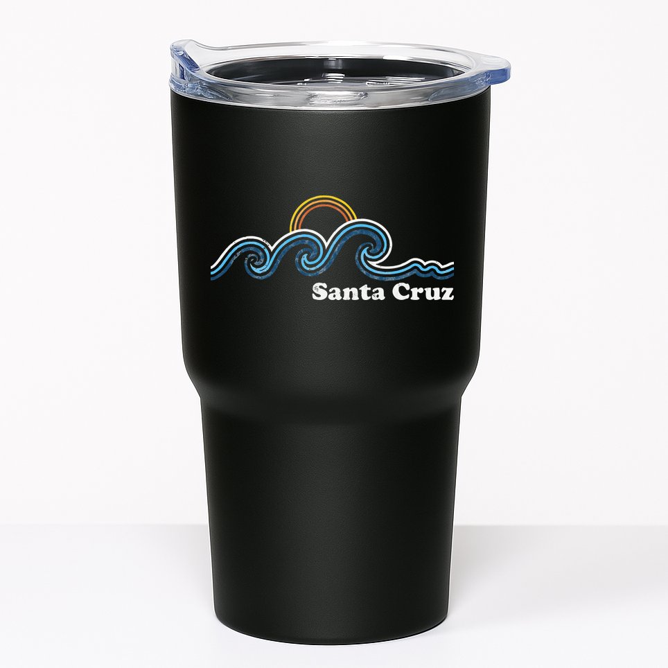 Santa Cruz California CA Sufing Waves Sunset Beach Vintage Tumbler