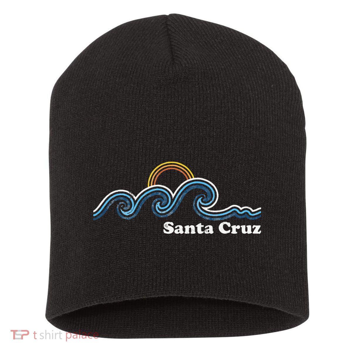 Santa Cruz California CA Sufing Waves Sunset Beach Vintage Short Acrylic Beanie
