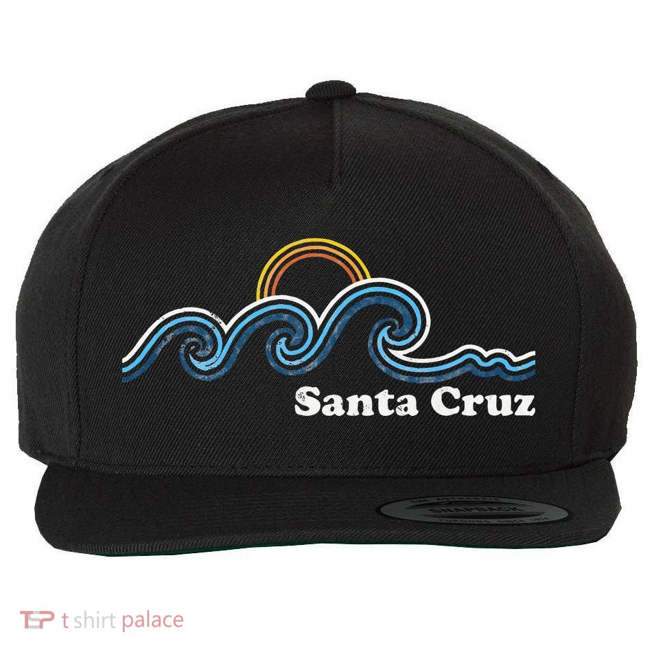 Santa Cruz California CA Sufing Waves Sunset Beach Vintage Wool Snapback Cap