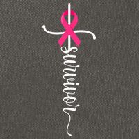 Survivor Christian Cross Warrior Pink Ribbon Breast Cancer Cotton Canvas Backpack