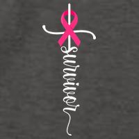 Survivor Christian Cross Warrior Pink Ribbon Breast Cancer Vector Backpack