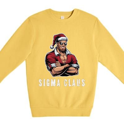 Sigma Claus Cool Santa Funny Christmas Rizz Rizzler Meme Premium Crewneck Sweatshirt