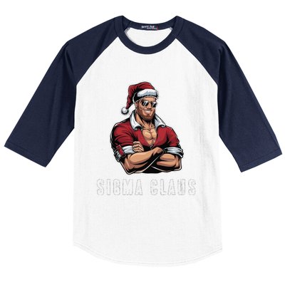 Sigma Claus Cool Santa Funny Christmas Rizz Rizzler Meme Baseball Sleeve Shirt