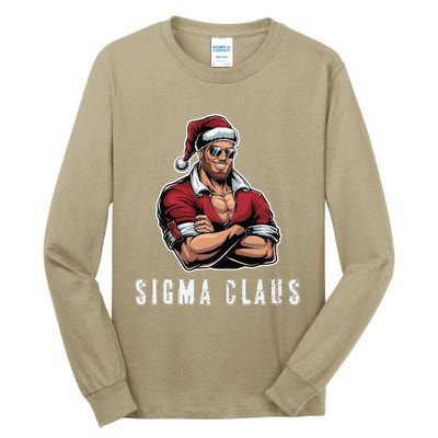 Sigma Claus Cool Santa Funny Christmas Rizz Rizzler Meme Tall Long Sleeve T-Shirt