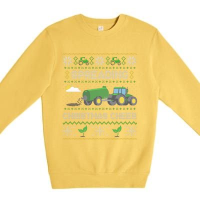 Spreading Christmas Cheer Farming Tractor Ugly Sweater Funny  Premium Crewneck Sweatshirt