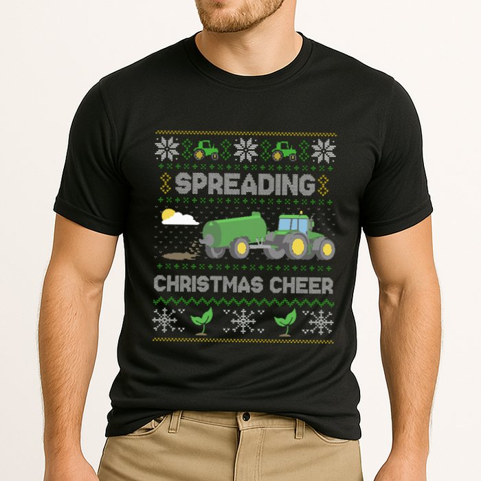 Spreading Christmas Cheer Farming Tractor Ugly Sweater Funny  Performance Shirt