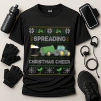 Spreading Christmas Cheer Farming Tractor Ugly Sweater Funny  Performance Shirt
