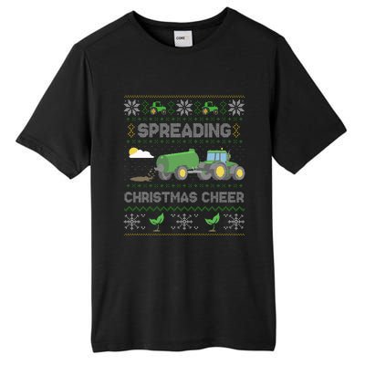 Spreading Christmas Cheer Farming Tractor Ugly Sweater Funny  Tall Fusion ChromaSoft Performance T-Shirt