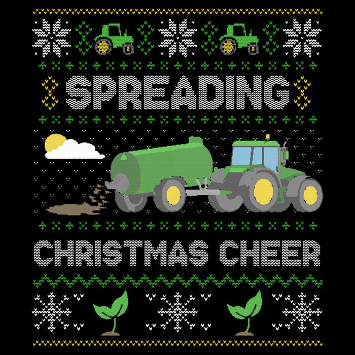 Spreading Christmas Cheer Farming Tractor Ugly Sweater Funny  Bucket Hat