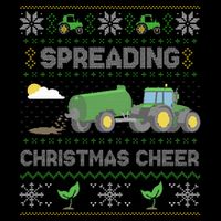 Spreading Christmas Cheer Farming Tractor Ugly Sweater Funny  Flatbill Hat