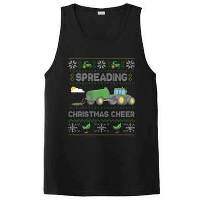 Spreading Christmas Cheer Farming Tractor Ugly Sweater Funny  PosiCharge Competitor Tank