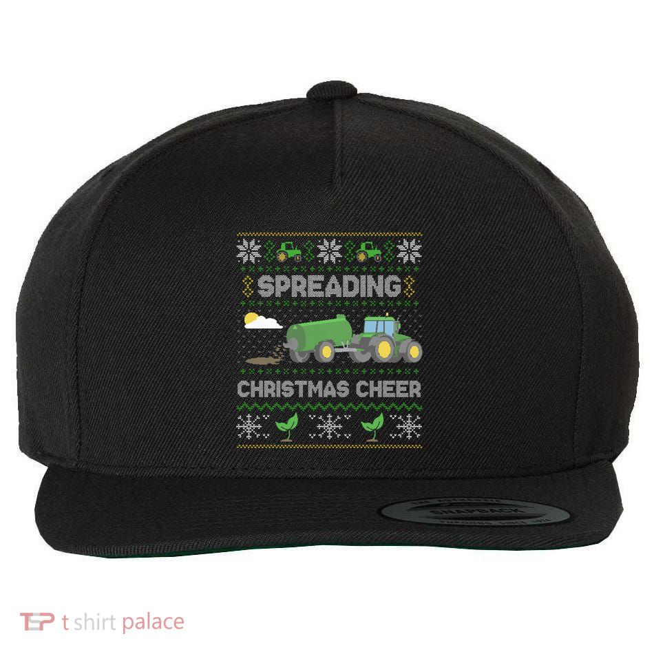Spreading Christmas Cheer Farming Tractor Ugly Sweater Funny  Wool Snapback Cap