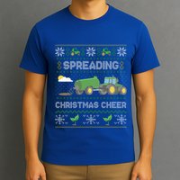 Spreading Christmas Cheer Farming Tractor Ugly Sweater Funny  T-Shirt
