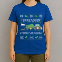 Spreading Christmas Cheer Farming Tractor Ugly Sweater Funny  T-Shirt