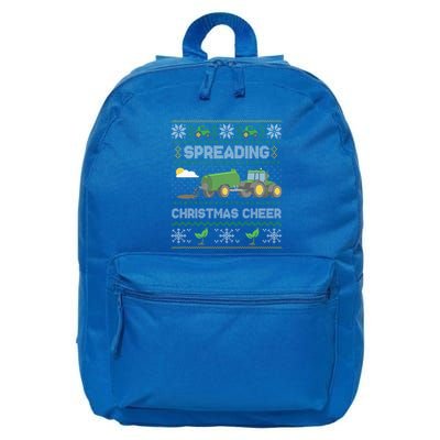 Spreading Christmas Cheer Farming Tractor Ugly Sweater Funny  16 in Basic Backpack