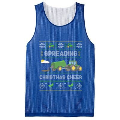 Spreading Christmas Cheer Farming Tractor Ugly Sweater Funny  Mesh Reversible Basketball Jersey Tank