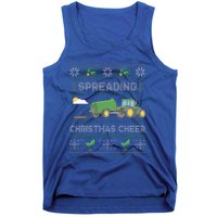 Spreading Christmas Cheer Farming Tractor Ugly Sweater Funny  Tank Top