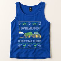 Spreading Christmas Cheer Farming Tractor Ugly Sweater Funny  Tank Top