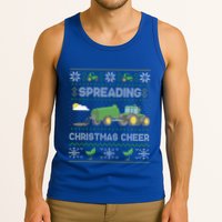 Spreading Christmas Cheer Farming Tractor Ugly Sweater Funny  Tank Top
