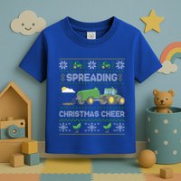 Spreading Christmas Cheer Farming Tractor Ugly Sweater Funny  Toddler T-Shirt