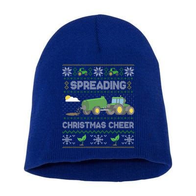 Spreading Christmas Cheer Farming Tractor Ugly Sweater Funny  Short Acrylic Beanie