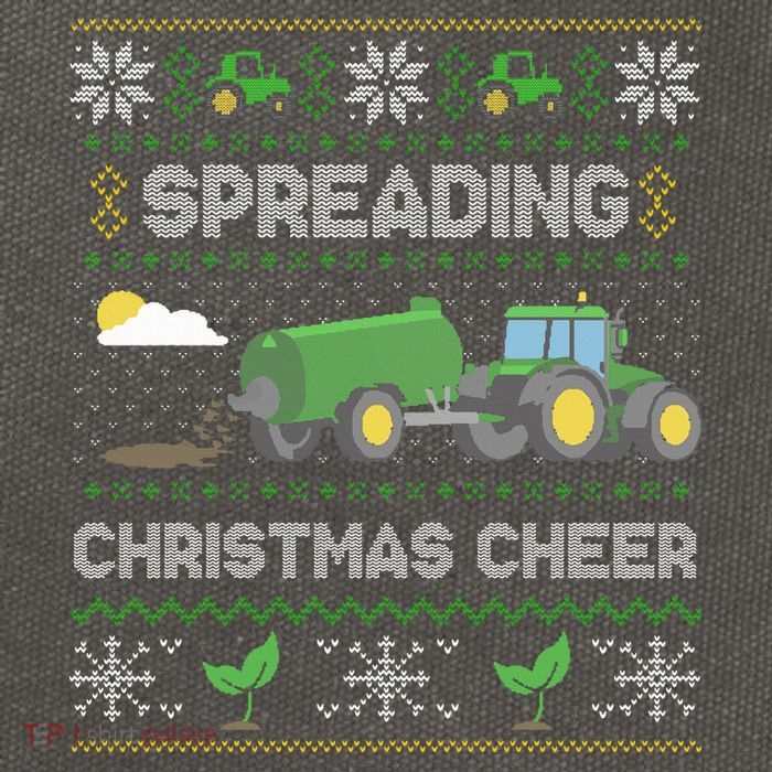 Spreading Christmas Cheer Farming Tractor Ugly Sweater Funny  Cotton Canvas Backpack
