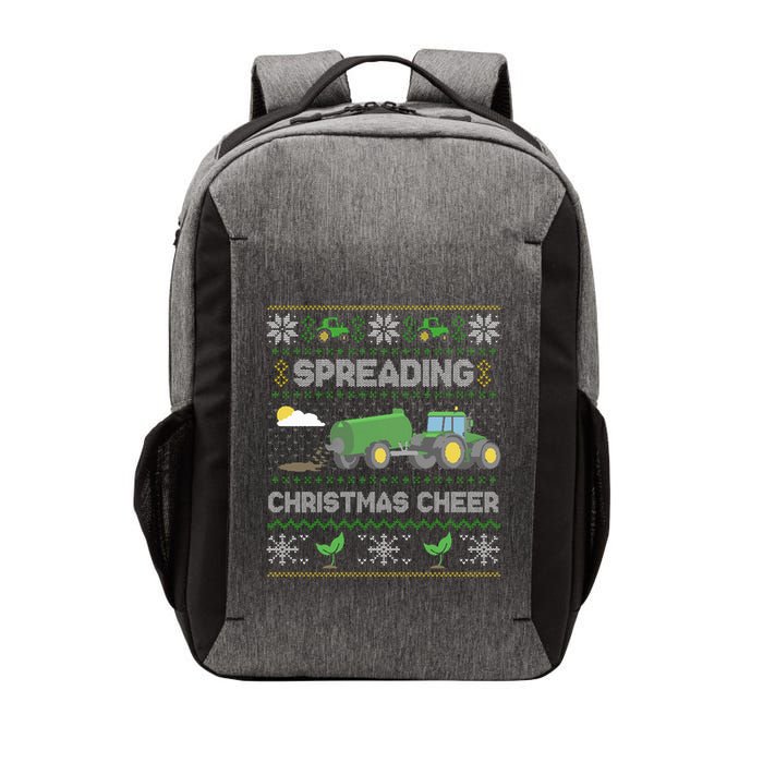 Spreading Christmas Cheer Farming Tractor Ugly Sweater Funny  Vector Backpack