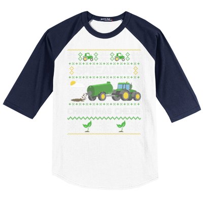 Spreading Christmas Cheer Farming Tractor Ugly Sweater Funny  Baseball Sleeve Shirt