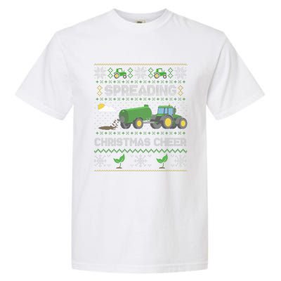 Spreading Christmas Cheer Farming Tractor Ugly Sweater Funny  Garment-Dyed Heavyweight T-Shirt