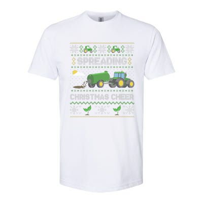 Spreading Christmas Cheer Farming Tractor Ugly Sweater Funny  Softstyle CVC T-Shirt