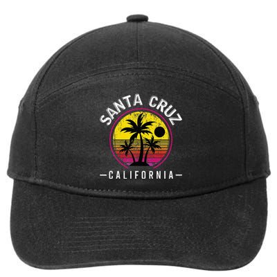 Santa Cruz California Sunset 70s 80s Surfer Summer Sun 7-Panel Snapback Hat