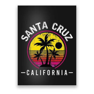 Santa Cruz California Sunset 70s 80s Surfer Summer Sun Poster