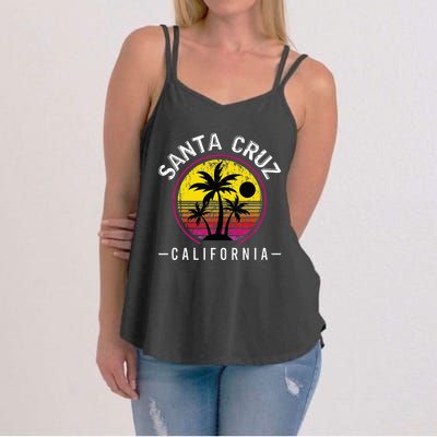 Santa Cruz California Sunset 70s 80s Surfer Summer Sun Women's Strappy Tank