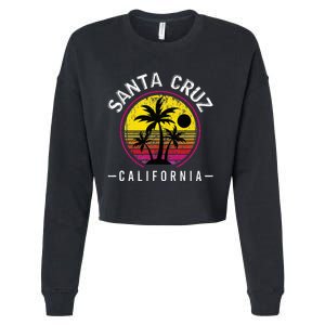 Santa Cruz California Sunset 70s 80s Surfer Summer Sun Cropped Pullover Crew