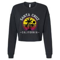 Santa Cruz California Sunset 70s 80s Surfer Summer Sun Cropped Pullover Crew