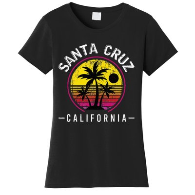 Santa Cruz California Sunset 70s 80s Surfer Summer Sun Women's T-Shirt