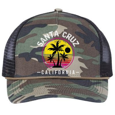 Santa Cruz California Sunset 70s 80s Surfer Summer Sun Retro Rope Trucker Hat Cap