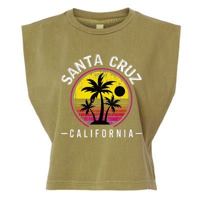 Santa Cruz California Sunset 70s 80s Surfer Summer Sun Garment-Dyed Women's Muscle Tee