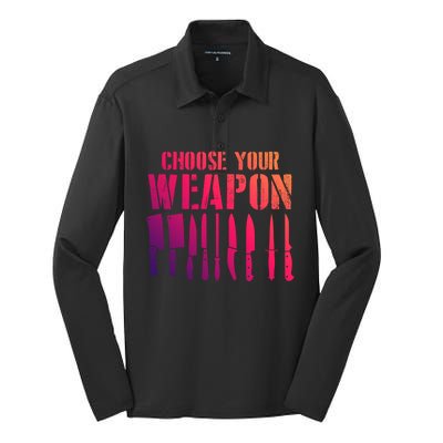 Sous Chefs Cooking Chefs Choose Your Weapon Cooking Chefs Gift Silk Touch Performance Long Sleeve Polo