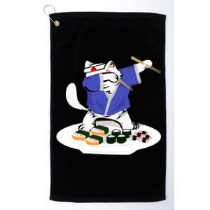 Sushi Chef Cute Gift Dabbing White Cat Cool Gift Platinum Collection Golf Towel