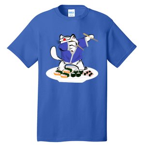 Sushi Chef Cute Gift Dabbing White Cat Cool Gift Tall T-Shirt