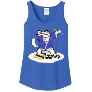 Sushi Chef Cute Gift Dabbing White Cat Cool Gift Ladies Essential Tank