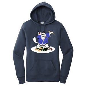 Sushi Chef Cute Gift Dabbing White Cat Cool Gift Women's Pullover Hoodie