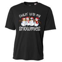 Snowman Christmas Chillin With My Snowmies Ugly Gift Cooling Performance Crew T-Shirt