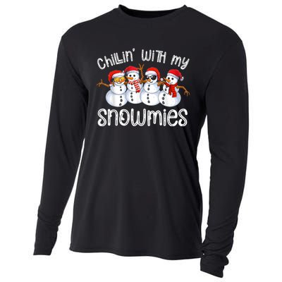 Snowman Christmas Chillin With My Snowmies Ugly Gift Cooling Performance Long Sleeve Crew