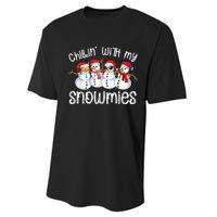 Snowman Christmas Chillin With My Snowmies Ugly Gift Performance Sprint T-Shirt